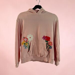 MINI BODEN Floral Appliqué/ Embroidery Hoodie Sweatshirt - 10/12